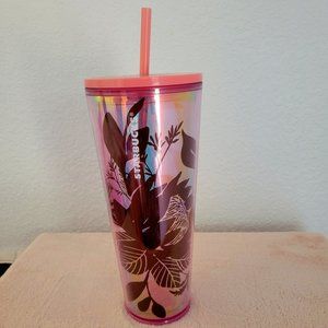 Venti Pink Floral Starbucks Cold Cup